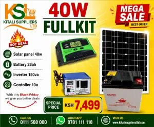 40W Solar Power Kit – 40W Solar Panel, 26Ah Battery, 150VA Inverter & 10A Charge Controller