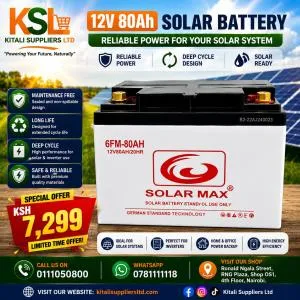 Solarmax 12V 80Ah 20HR GEL Battery – Free Maintenance Deep Cycle Solar Battery on Offer