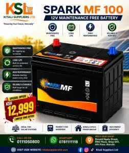 Solar Spark 12V 100Ah MF Battery – Maintenance Free Solar Battery on Offer at KSh 12,999