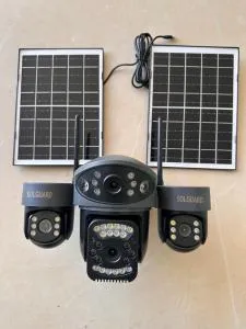 V780-3E (AOV 4-Lens) Solar PTZ Security Camera – 1 PTZ Lens, 1 Bullet Lens, 2 Side Manual Lenses,