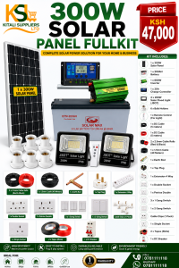 300W Solar Panel Full Kit – 200Ah Battery, 600W Inverter & 2× 200W JSOT Solar Floodlights | KSh 47,000