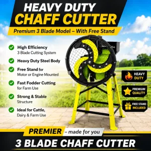 Premier 3-Blade Heavy-Duty Chaff Cutter with Free Stand