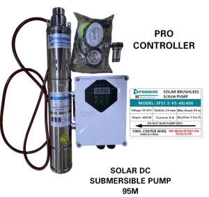 Premier Solar DC Submersible Pump 95m – 400W, 48V