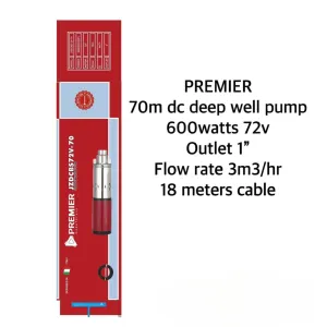Premier 72V DC Deep Well Solar Pump – High-Performance Submersible Borehole Pump for Irrigation, Farms & Off-Grid Water Supply