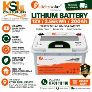 Felicity Solar 12V / 2.56kWh / 200Ah LiFePO4 Lithium Battery