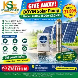 DOYIN 1.5kW Solar Water Pump – Efficient Solar-Powered Water Pump for Irrigation & Boreholes