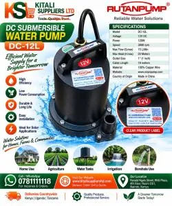 RUTANPUMP DC-12L 12V DC Submersible Water Pump (120W, 20M Head) – Kitali Suppliers Ltd