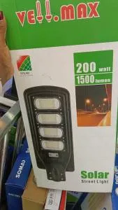 VELL.MAX 200W Solar Street Light – 1500 Lumens Outdoor Security Light