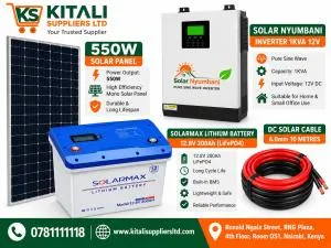 Solarmax 1kVA 12V Off-Grid Solar Power Kit (200Ah Lithium Battery & 550W Panel)