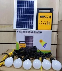 Portable Solar Lighting System Kit with Solar Panel, 6 LED Bulbs & Multi-USB Power Bank