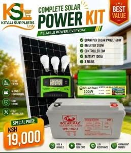 150W Panel, 300W Inverter, 100Ah Battery & 20A Controller