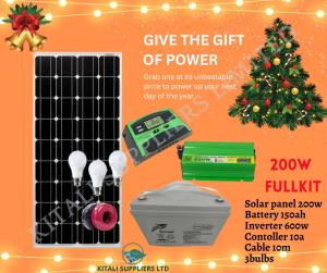 Solarmax Solar Max200w Watts Solar Panel +power Inverter, With Digital Controller Charger+ Free Bulbs. with ritar battery