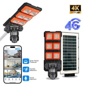 V380 Pro Integrated Solar Street Light with 4G Security Camera — Smart All-in-One Solar LED Streetlight
