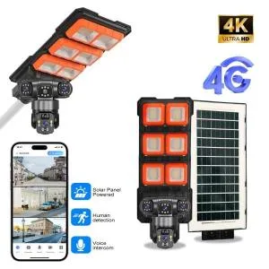 V380 Pro Integrated Solar Street Light with 4G Security Camera — Smart All-in-One Solar LED Streetlight