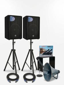 Mega Audio Package Deal – 2 RCF Speakers, Speaker Stands, Cables & Wireless Microphones