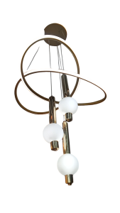 Modern Interlocking Ring & Globe LED Chandelier – Elegant Decorative Ceiling Light