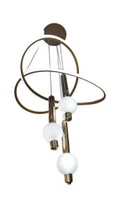 Modern Interlocking Ring & Globe LED Chandelier – Elegant Decorative Ceiling Light
