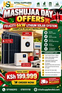 Felicity 6kW Hybrid Solar System with 5kWh Lithium Battery & 6 × 585W Solar Panels – Complete