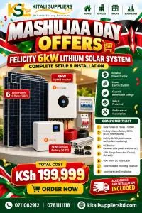 Felicity 6kW Hybrid Solar System with 5kWh Lithium Battery & 6 × 585W Solar Panels – Complete