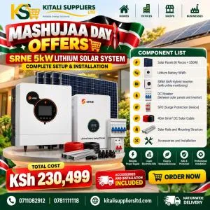 Mashujaa Day Mega Deal – Complete SRNE 5kW Solar System at KSh 230,499