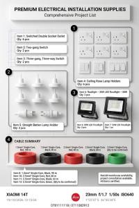 Electrical Installation Materials Kit – Switches, Socket Outlets, LED Floodlights and Electrical