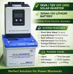 1kva   solarmax inverter  with  200ah  lithium    battery